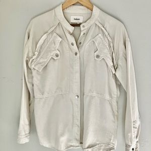 BA&SH Cream Snap Button Shirt Jacket Size Small